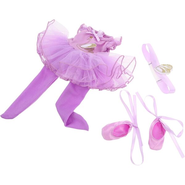 GALPADA Completo Ballet per Bambole da 14 Pollici con Tutu, Scarpe e Fascia Viola