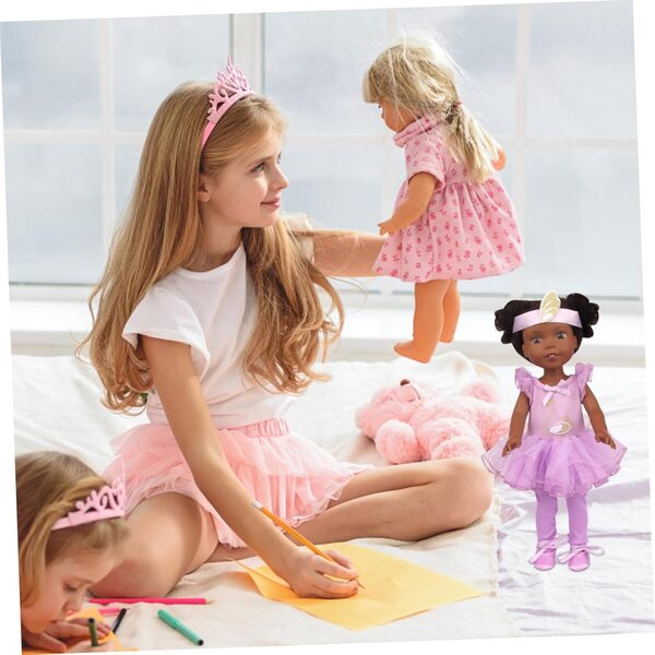 GALPADA Completo Ballet per Bambole da 14 Pollici con Tutu, Scarpe e Fascia Viola