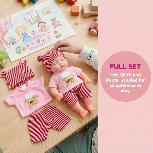 Leicht zu reinigende Toyvian 10-Zoll-Puppenkostüme und farbenfrohe Accessoires aus Silikon