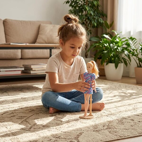 Robe für 30-cm-Puppen, Set mit 6 farbigen Modellen aus waschbarem und sicherem Stoff