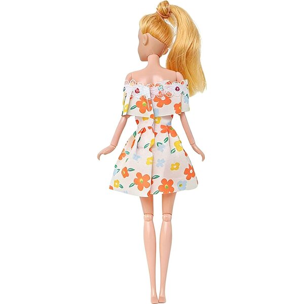 Robe für 30-cm-Puppen, Set mit 6 farbigen Modellen aus waschbarem und sicherem Stoff
