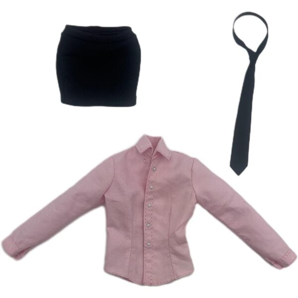 Kleidung für 30-cm-Puppen – elegantes Set aus Hemd, Rock und Krawatte aus atmungsaktivem Stoff