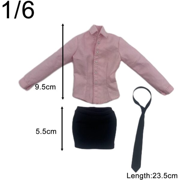 Kleidung für 30-cm-Puppen – elegantes Set aus Hemd, Rock und Krawatte aus atmungsaktivem Stoff