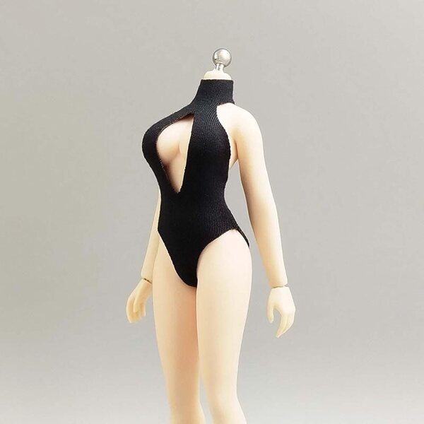 Stoffkostüm für 6-Zoll-Frauenfiguren, schwarze elegante Minikleidung