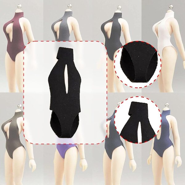 Stoffkostüm für 6-Zoll-Frauenfiguren, schwarze elegante Minikleidung