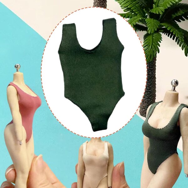 Costume da bagno verde per figurine femminili 15 cm scala 1:12 RoaQinFo