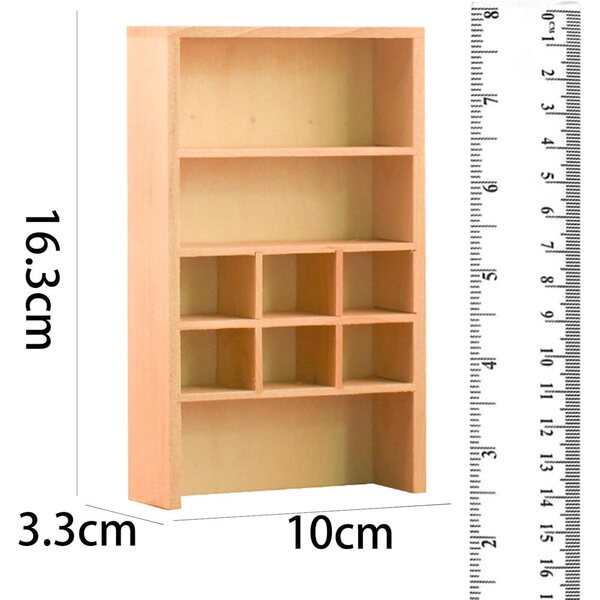 Holzmöbelminiaturen für 1:12 Puppenhaus, japanisches Bücherregal und Regal
