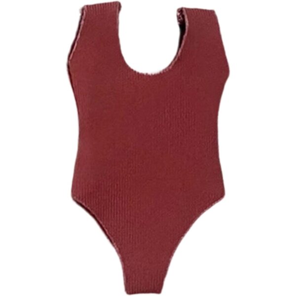 Maillot de bain rouge für bewegliche weibliche Figuren im Maßstab 1:12 – elastischer Stoff