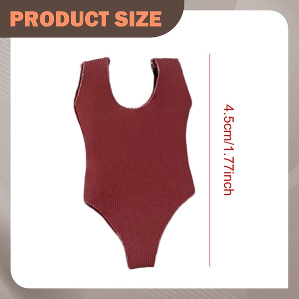 Maillot de bain rouge per figurine femminile articolata scala 1:12 - tessuto elastico