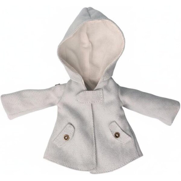 Hellblaues Dufflecoat-Kleid für 20 cm große Puppen, kompatibel mit OB11, elegant und weich