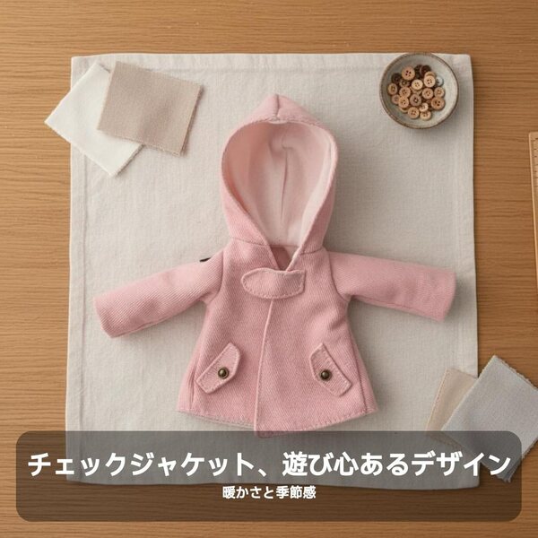 Hellblaues Dufflecoat-Kleid für 20 cm große Puppen, kompatibel mit OB11, elegant und weich