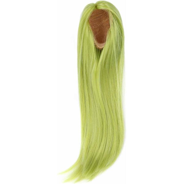 Omabeta Perrucca Bambola Lunga e Liscia Verde Avocado in Seta Morbida, Naturale 15,5-17,5 cm