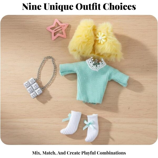 Modisches und süßes 16-cm-Puppen-Outfit – OB11-Kleidung im Maßstab 1:12, verschiedene Designs
