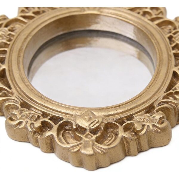 Specchio Vintage per Bambole 7x5 cm in Stile Barocco, Miniatura Decorativa Elegante
