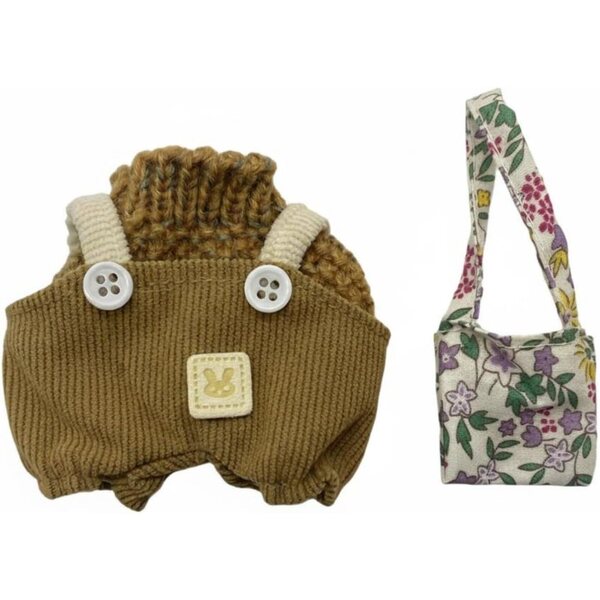 Set Abbigliamento per Bambole BJD 1/12 con Maglione, Salopette e Borsa