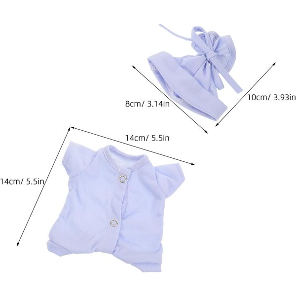 Winterkleidungsset für 25-cm-Puppen mit Mütze und Socken aus weichem Stoff