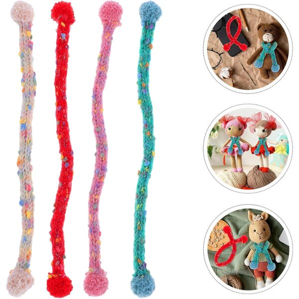 Set 8 Mini Sciarpe in Cotone per Bambole 15-20 cm Accessori Invernali Colorati