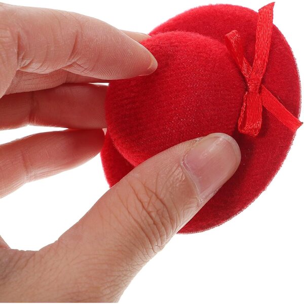 Mini-Chapeaus aus rotem Stoff für Puppen – 6er-Set für kreative Accessoires und Dekorationen