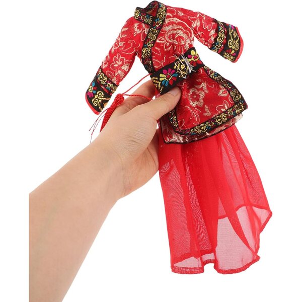 Costume Hanfu Rosso per Bambole, Tradizione Cinese per Bambine e Giochi Creativi