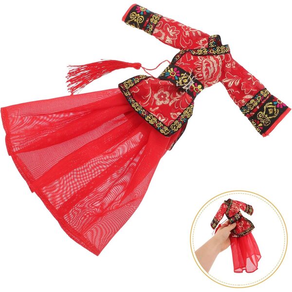 Costume Hanfu Rosso per Bambole, Tradizione Cinese per Bambine e Giochi Creativi