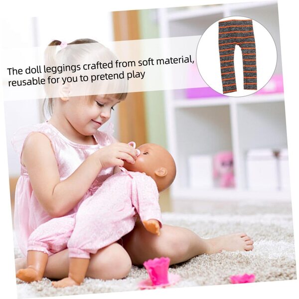 Leggings per Bambole 45 cm in Tessuto Leggero Nero - Accessori Moda Sicuri e Comodi