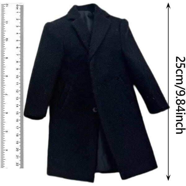 Manteau Trench Miniatur aus Wolle für männliche Figuren 30 cm – realistisches Accessoire