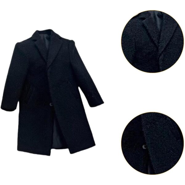 Manteau Trench Miniatur aus Wolle für männliche Figuren 30 cm – realistisches Accessoire