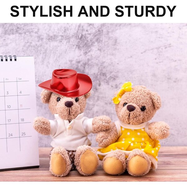 Set mit 10 Mini-Cowboyhüten aus rotem Denim-Leder für DIY-Dekoration und Accessoires
