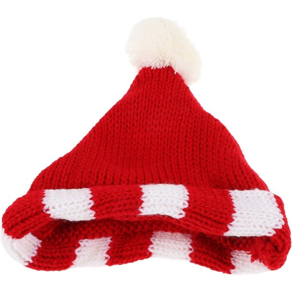 Gestrickte Mini-Haube aus roter Wolle für 18-Zoll-Puppen – kreatives DIY-Accessoire