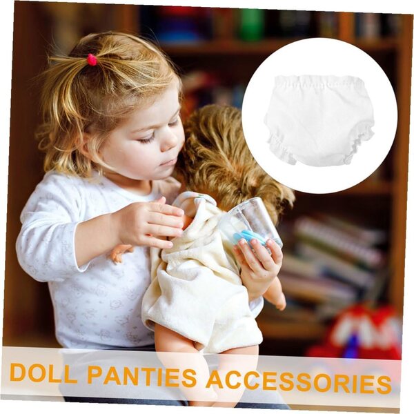 Set 6 Culottes Bianche per Bambole 25 cm - Sottovesti Lavabili e Regolabili in Tessuto