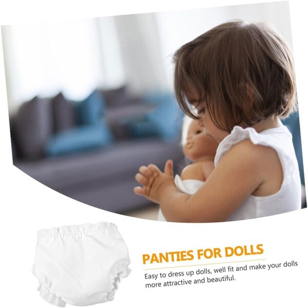 Set 6 Culottes Bianche per Bambole 25 cm - Sottovesti Lavabili e Regolabili in Tessuto