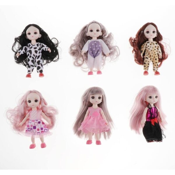 Set 6 vestiti con sciarpa per bambola da 16 cm compatibile Petite Blythe e Obitsu11