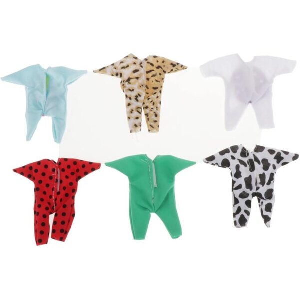 Set 6 vestiti con sciarpa per bambola da 16 cm compatibile Petite Blythe e Obitsu11