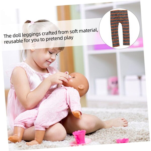 Leggings neri per bambola 45 cm in tessuto leggero, accessorio moda per gioco