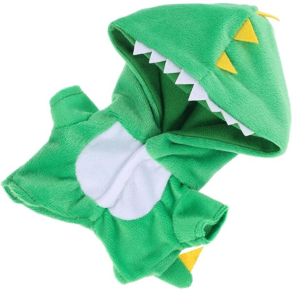 Tuta di peluche verde da dinosauro per bambola da 20 cm – Costume morbido e pratico