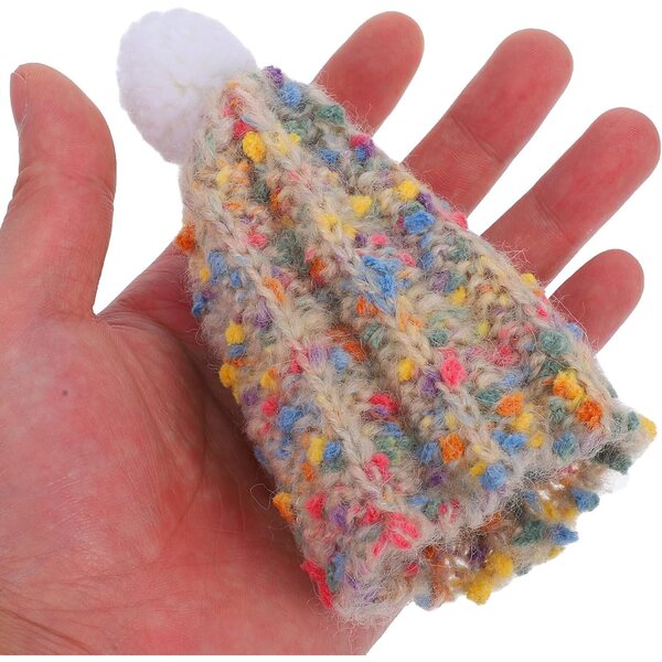 Mini morbidi cappelli in maglia per bambole di peluche, diam. 5,5 cm, set da 2 colori