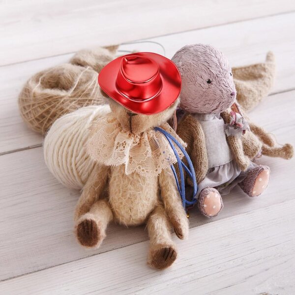 GARVALON Set 10 Mini Cappelli da Cowgirl in Plastica Rossa per Bamboles e DIY
