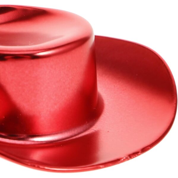 GARVALON Set 10 Mini Cappelli da Cowgirl in Plastica Rossa per Bamboles e DIY