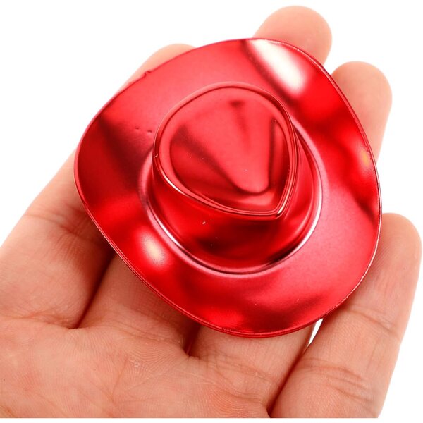 GARVALON Set 10 Mini Cappelli da Cowgirl in Plastica Rossa per Bamboles e DIY