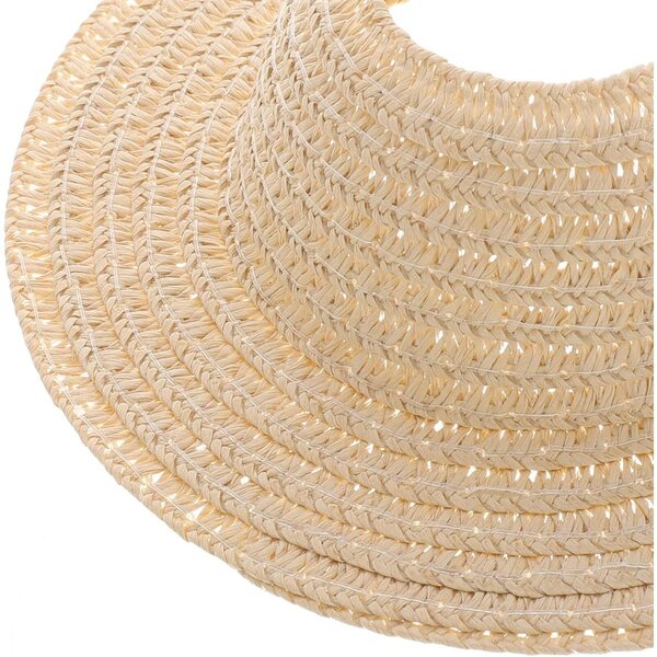Mini Cappello in Paglia 17cm per Bambole, Accessorio fatto a Mano Beige, Protezione Solare