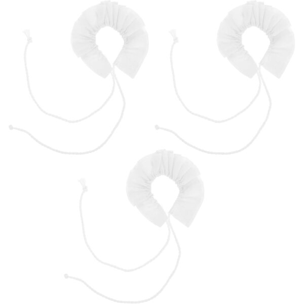 Set 3 Collane Vintage Miniature in Tessuto per Mini-Pupazzi 10-15 cm Bianche