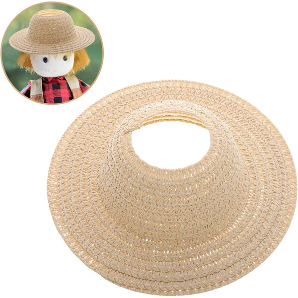 Mini-Stroh-Chapeau für 17 cm große Puppen – elegantes Bastelzubehör und Sonnenschutz