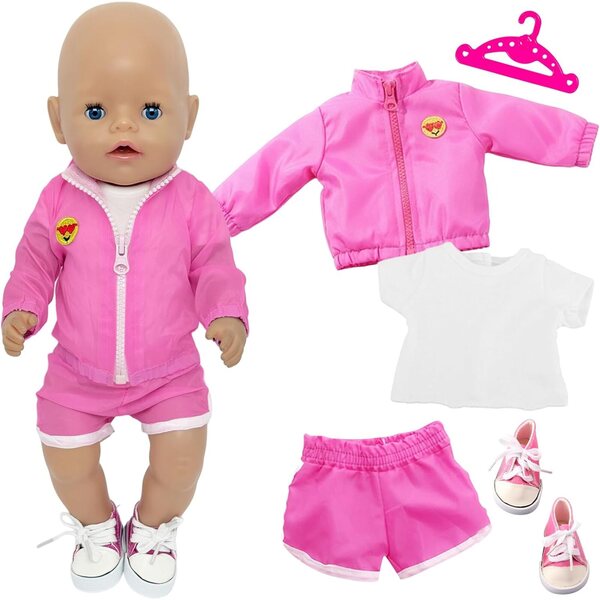 Abbigliamento rosa per bambola 43 cm - Vestiti per bambola neonato