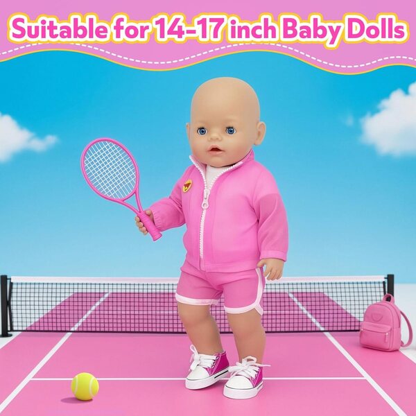 Abbigliamento rosa per bambola 43 cm - Vestiti per bambola neonato