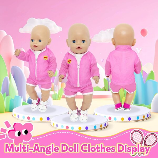 Abbigliamento rosa per bambola 43 cm - Vestiti per bambola neonato
