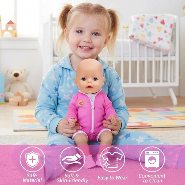 Abbigliamento rosa per bambola 43 cm - Vestiti per bambola neonato
