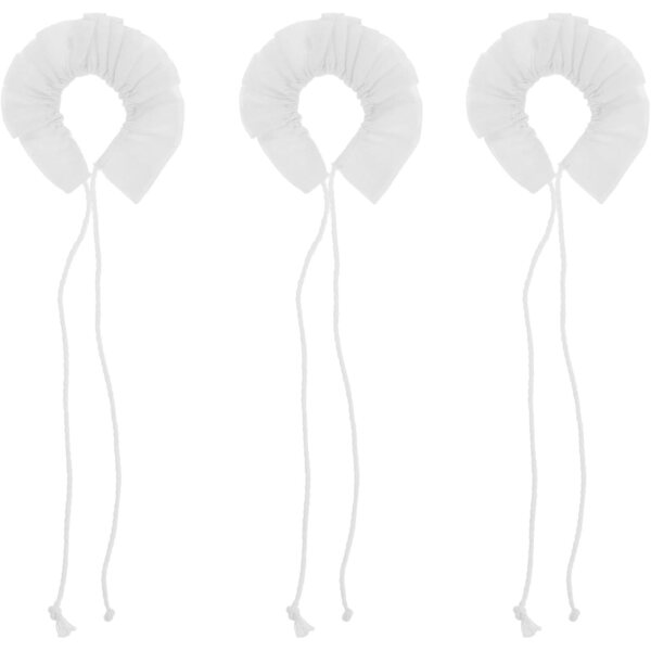 Set 3 Mini Collari Vintage in Cotone per Bamboles 10-15 cm Accessori Decorativi Bianchi