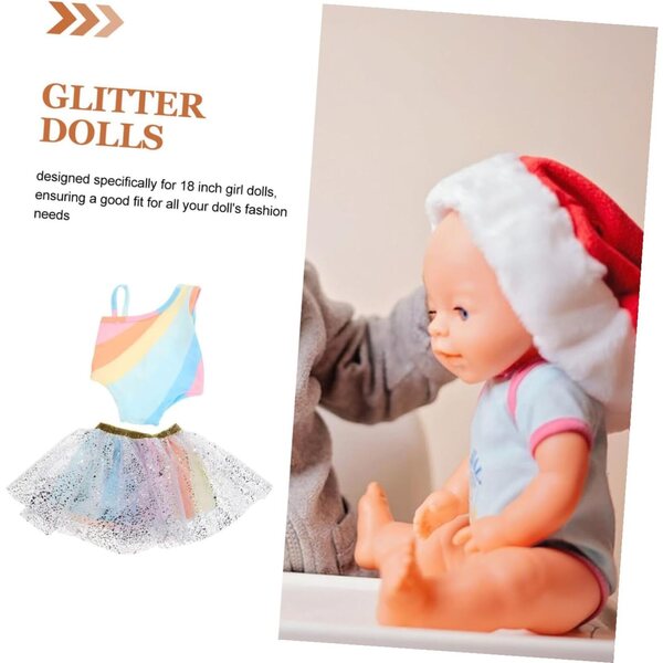 Robe Tutu per Bambole 45 cm, Gonna Balletto in Tulle Multicolore, Morbida e Resistente