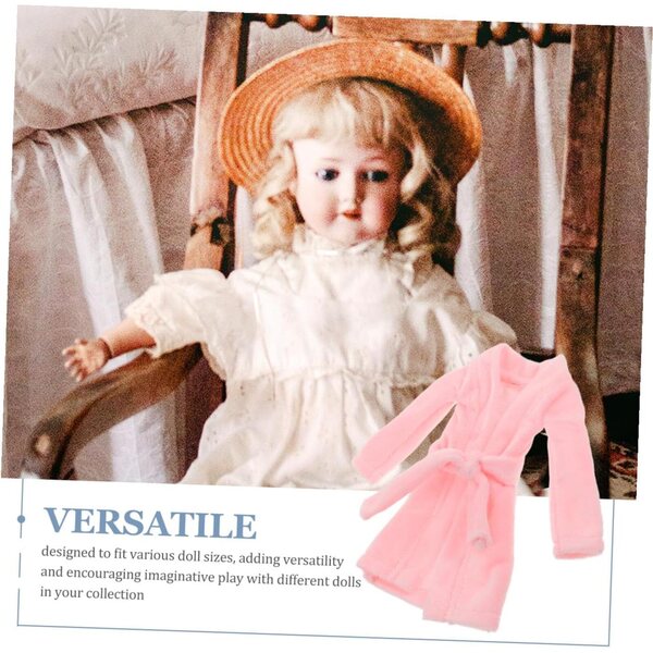 Peignoir Miniature in Peluche Morbida per Bambole, Lavabile e Compatibile Varie Taglie