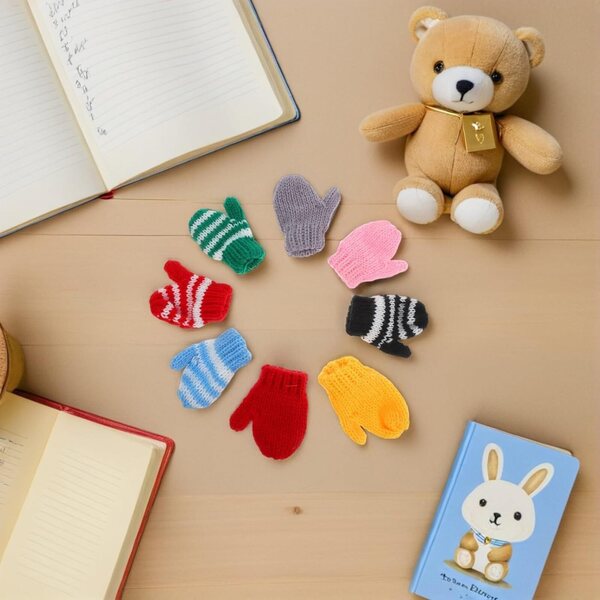 Mitaines Mini In magliaes per Bamboles Multicolori, Accessori Creativi per Bambini